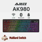 Ajazz AK980 3 Modlu Hot-Swap Tft Ekranlı Mekanik Oyun KLAVYESI-8.000 Mah Batarya Dinamik Rgb - Siyah - Maillard Switch
