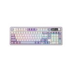 Ajazz AK980 Ekranlı Mekanik Klavye Rgb, Tam Boy Hot-Swap 3 Modlu 8000 Mah Batarya Oyun Klavyesi, Bluetooth /2.4g Kablosuz/type-C Kablolu Mor/ Switch - Option-1 - 001-Renkli