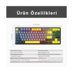 Ajazz K870T Pro Kablosuz Hot Swap Mekanik Oyun Klavyesi-Rgb - 10 Adet Switch, Tuş ve Switch Sökme Aparatı Hediyeli (K870T Pro Siyah - Blue Switch) - Option-1 - 001-Renkli