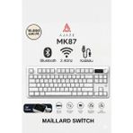 Ajazz MK87 Maillard Switch 10.000 Mah Batarya Rgb Mekanik Oyun Klavyesi-Ayrılabilir Tft Ekran - Beyaz - Gri