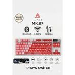 Ajazz MK87 Pitaya Switch 10.000 Mah Batarya Rgb Mekanik Oyun Klavyesi-Ayrılabilir Tft Ekran-Şeffaf Tasarım - Kırmızı - Beyaz