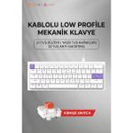 Ajazz Nacodex NKL61- Low Profil Switch Kablolu Mekanik Oyun Klavyesi- Işıksız - Beyaz