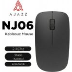 Ajazz NJ06 Kablosuz Ergonomik Tasarım Mouse - Siyah