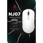 Ajazz NJ07 Kablosuz Ofis/oyuncu Mouse-3 Modlu Kullanm 12.800 DPI-300 Mah Batarya 67 Gram - Beyaz