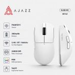 Ajazz NJ08 Mc Kablosuz 3 Modlu Rgb Oyuncu Mouse 24.000 Dpı Paw 3311 Sensör - Beyaz