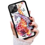 AjourTek iPhone 12, iPhone 12 Pro için, Dayanıklı Koruyucu Yumuşak Arka Kılıf Telefon Kılıfı, HOT12437 Zürafa Sevgili