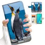Ajourtek iPhone 14 Pro için, Tasarlanmış Kapaklı Cüzdan Telefon Kılıfı Kapak, A23148 Penguen Sevgili