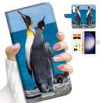 Ajourtek Samsung S23+ için, Samsung Galaxy S23 Plus için, Tasarlanmış Kapaklı Cüzdan Telefon Kılıfı Kapak, A23148 Penguen Sevgili