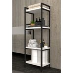 AJU 4 Katlı Banyo Mutfak Rafı Banyo Dolabı Çok Amaçlı Dolap Metal Havlu Mutfak Düzenleyici Şık Organizer
