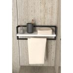Aju Havluluk - Duvara Monte Raf Aksesuarlık - Şal Askılığı - Banyo Mutfak Düzenleyici Çok Amaçlı Raf - Beyaz