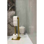 Aju Tuvalet Kağıtlığı Yedekli Özel Tasarım Ağır Döküm Ayaklı Devrilmez Banyo Tuvalet Kurulum Gerektirmez - Gold