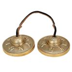 Ajuny Tibet Tingsha Ziller Çanlar Budist Meditasyon Yoga Bell OM Yele Padme Hum Sembolleri Kabartmalı Manjira Hediyeler
