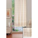 Ajurlu Dantelli İplik İşlemeli Fon Perde Naturel 150 x 100