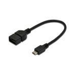 Ak-300309-002-s Usb On-the-go Otg Kablosu, 0,20 Metre, Awg 28, Usb A, Dişi - Micro Usb B, Erkek