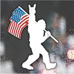 AK Bigfoot Rock Amerikan Bayrağı Üzerinde Vinil Çıkartma Araba için | Kamyonet | Kamyonlar | Motosiklet | Tampon | Pencere Herhangi Bir Pürüzsüz Yüzey Boyutu: 12,7 cm
