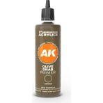Ak Interactive Ak 11249 100 Ml. Zeytin Yeşili Astar (Olive Drab Primer) 3gen Akrilik Model Boyası - Çok Renkli
