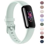 AK Kadın Erkek için Fitbit Luxe Bantlarıyla Uyumlu Spor Bandı, Yumuşak Silikon Yedek Spor Kayışları, Fitbit Luxe Fitness ve Sağlık İzleyici için Bileklikler (Küçük, Açık Camgöbeği)