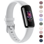 AK Kadın Erkek için Fitbit Luxe Bantlarıyla Uyumlu Spor Bandı, Yumuşak Silikon Yedek Spor Kayışları, Fitbit Luxe Fitness ve Sağlık İzleyici için Bileklikler (Küçük, Açık Gri)