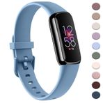 AK Kadın Erkek için Fitbit Luxe Bantlarıyla Uyumlu Spor Bandı, Yumuşak Silikon Yedek Spor Kayışları Fitbit Luxe Fitness ve Sağlık İzleyici için Bileklikler (Küçük, Büyük Mavi)