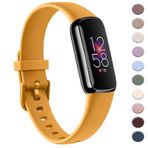AK Kadın Erkek için Fitbit Luxe Bantlarıyla Uyumlu Spor Bandı, Yumuşak Silikon Yedek Spor Kayışları, Fitbit Luxe Fitness ve Sağlık İzleyici için Bileklikler (Küçük, Zerdeçal)