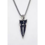 Ak Store Silver Erkek, Kalkan Kılıç Kolye K-186 Gümüş Kaplama Paslanmaz Kromix Çelik Kolye Madalyon