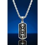 Ak Store Silver Erkek, Üç Maymun Felsefesi Görme, Duyma, Konuşma K-161 Paslanmaz Kromix Gümüş Kaplama Kolye Madalyon