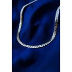 Ak Store Silver Gümüş Kaplama 316 L Paslanmaz Çelik Ezme Balıksırtı Gurmet Sık Örme Italyan Model Zincir Kolye 6 mm - 50 cm