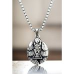 Ak Store Silver Gümüş Kaplama K-131 Paslanmaz Kromix Erkek Kolye Madalyon Her Şeyi Gören Gözlü Bilge Baykuş