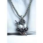 Ak Store Silver Gümüş Kaplama K-159 Paslanmaz Kromix Erkek Kolye Madalyon Kutsal Kalp