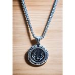 Ak Store Silver Gümüş Kaplama K-168 Krom Bronz - Çelik Erkek Kolye Madalyon Star Wars Jedi Order