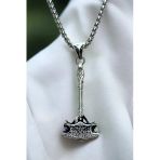 Ak Store Silver Gümüş Kaplama K-173 Paslanmaz Kromix Erkek Kolye Madalyon Thor Un Çekici