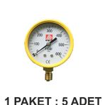 Ak Tek Manometre 63mm 0-40 Bar Yüksek Basınç Paket 5 Li
