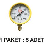 Ak Tek Manometre Küçük 0-600 Mbar Doğalgaz Düşük Basınç Paket 5 Li