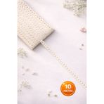 Ak Tuhafiye 10 Metre Krem-Ham Pamuk Dantel-Kopanaki Şerit 10 Metre, 0.8 cm Genişlik No:8383