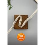 Ak Tuhafiye 10 Metre Krem, Ham Renk Pamuk Dantel-Kopanaki Şerit 10 Metre, 1.6 cm Genişlik No:1013