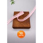 Ak Tuhafiye 10 Metre Pembe Pamuk Dantel-Kopanaki Şerit 10 Metre, 1.6 cm Genişlik No:1013