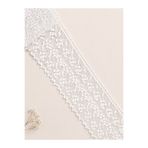 Ak Tuhafiye 11 Cm Çiçek Desenli Beyaz Güpür Dantel Şerit-Dekoratif Süsleme- 1 Metre-1043 Beyaz