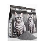 AKACAT %100 Topaklanan Koku Hapseden, Tozsuz Sodyum Karbonlu Bentonit Kedi Kumu 2x10 Lt
