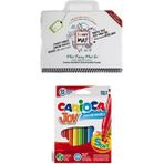Akademi Çocuk Funny Mat Mini Ve Carioca Joy 12'li Keçeli Kalem (boya Ve Kolayca Sil) 2'li Set - Beyaz