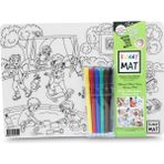 Akademi Çocuk Funny Mat - Prenses ve Oyun Bahçesi (25x35 cm + 6'lı Boya Kalemi)