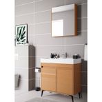 Akademik Banyo Sharp 80 cm Lavabolu Mdf Banyo Dolabı Seti - Bambu Renk