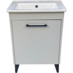 Akademik Mimarlık Turkuaz Seramik Cerastyle Lavabolu Banyo Dolabı 55*36.5 cm - Gri