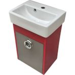 Akademik Mimarlık Turkuaz Seramik Cerastyle Mini 28X45 cm Lavabo (Banyo Dolabı Dahil) - Parlak Antrasit