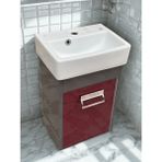 Akademik Mimarlık Turkuaz Turkuaz Banyo ve Tuvalet Mini Lavabo 28*37.5 cm (Banyo Dolabı Dahil) - Bordo