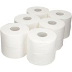 Akalın Professional Cleaning Products Mini Jumbo Tuvalet Kağıdı 12'li 2 Katlı Rulo 10 x 24 cm Desenli Beyaz Renk