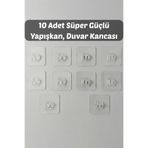 AKAMİNO 10 Adet Suya Dayanıklı Şeffaf Yedek Yapışkan - Banyo Köşelik Tel Rafı İçin Güçlü Sticker Askı