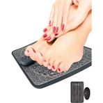AKAN MARKETİNG Ems Ayak Masaj Pedi Foot Massager Titreşimli Refleksloji Masaj Aleti - Siyah - Beyaz