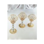 AKANAY HOME 3 LÜ KRİSTAL TAŞLI GOLD MEKİK ŞAMDAN