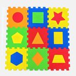 Akar Oyuncak 33x33 cm 7 mm 10 Adet Geometrik Şekiller Çok Renkli Kare Çocuk Oyun Karosu