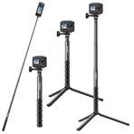 AKASO 49.2"/120 cm Uzatılabilir Özçekim Çubuğu ve Tripod Standı Hareketli Kamera Aksesuarları AKASO 360 Kamera/EK7000/Brave 4/Brave 7 LE/Brave 7/Brave 8/V50X/ GoPro Hero 13/12/11/10/DJI Osmo Action